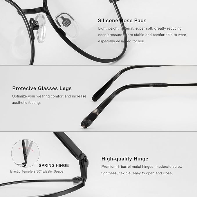RB. Pilot Retro Cateye Reading Glasses for Women Blue Light Blocking Computer Glasses Spring Hinge Readers