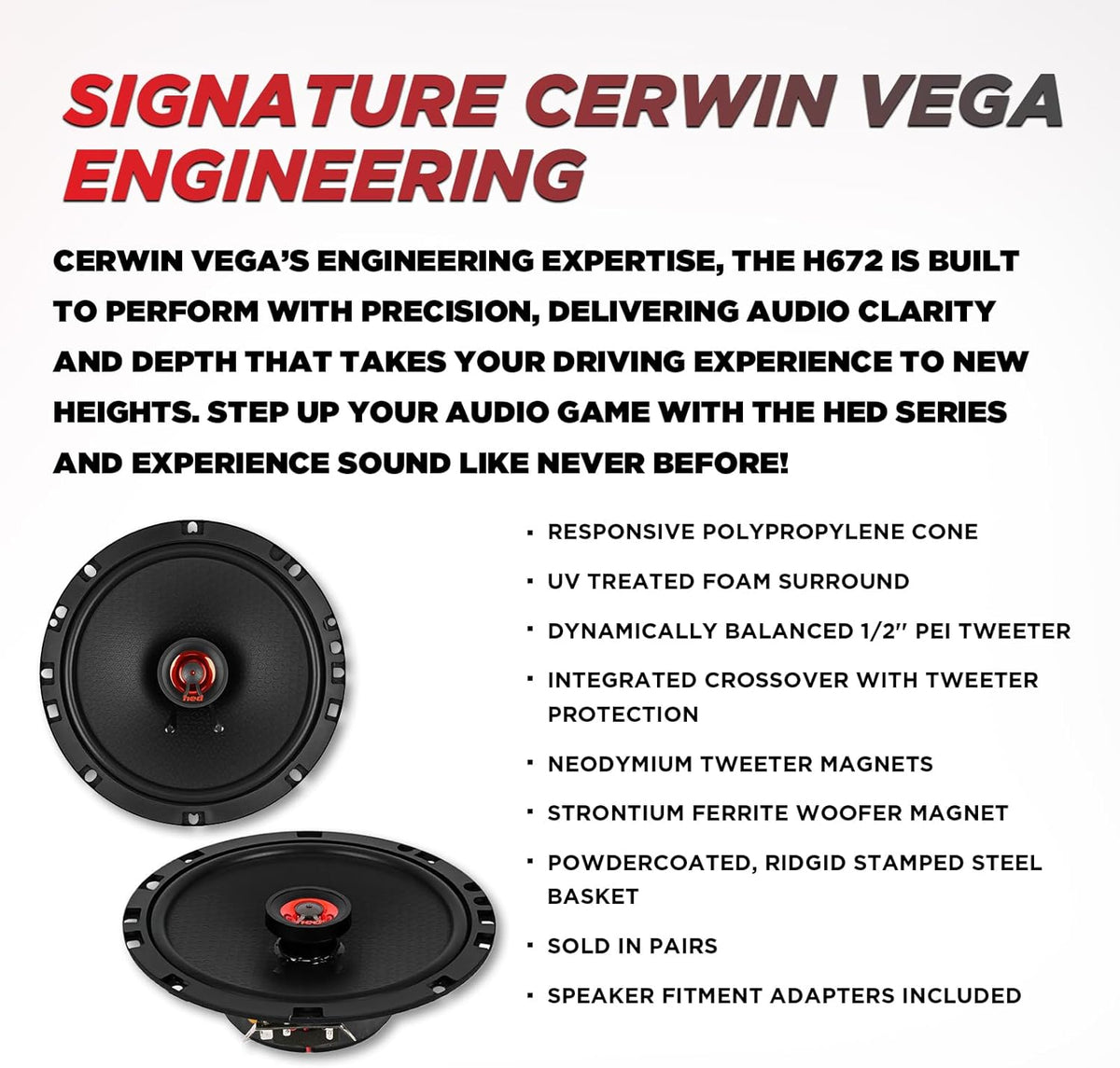 CERWIN-VEGA! HED 2025 Edition -6.75" Coaxial Speaker-H672