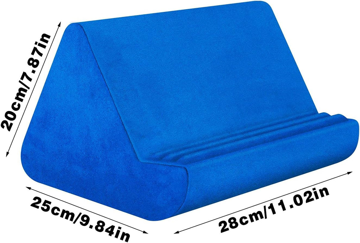 Soft Tablet Stand Pillow with Pocket, Adjustable 3 Viewing Angle, Lazy Holder for Bed Sofa, Compatible with iPads