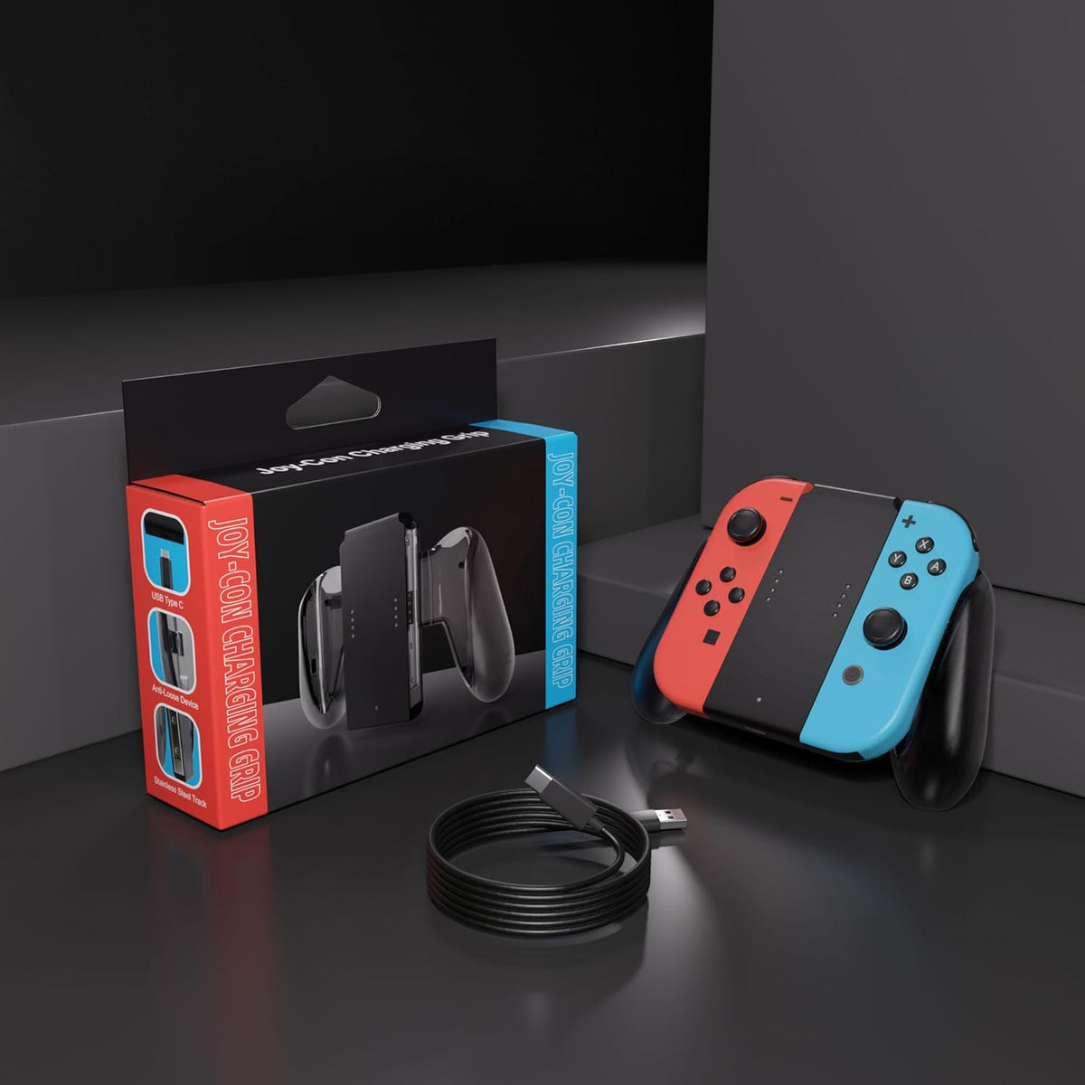 JoyCon Charger Grip for Nintendo Switch Joy-Con Charging Controllers
