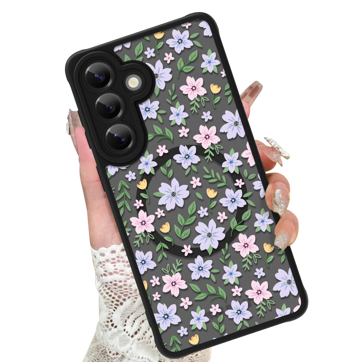 Kanghar Case For Galaxy S26 Plus Phone Case [Compatible With Magsafe] Florals Garden Pattern Cute Flowers Protective Magnetic Ca