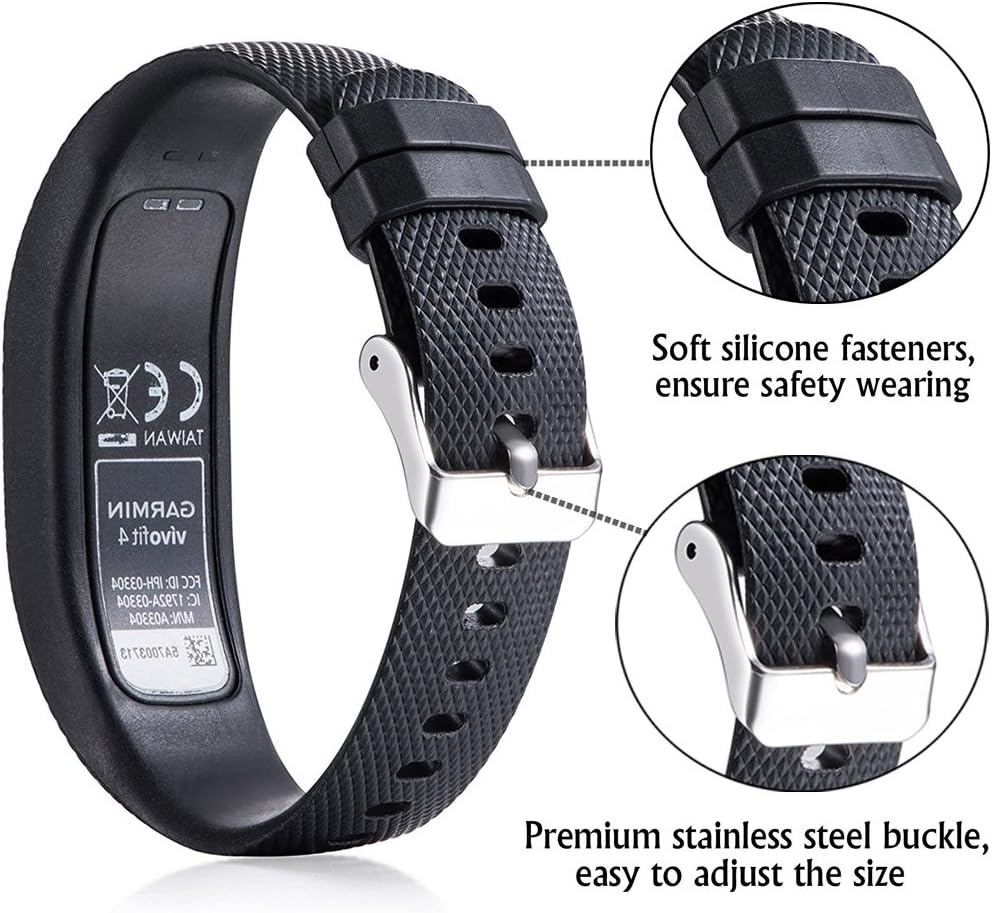 Garmin Vivofit 4 Band, Soft Silicone Replacement Watch Strap for Vivofit 4 Activity Tracker
