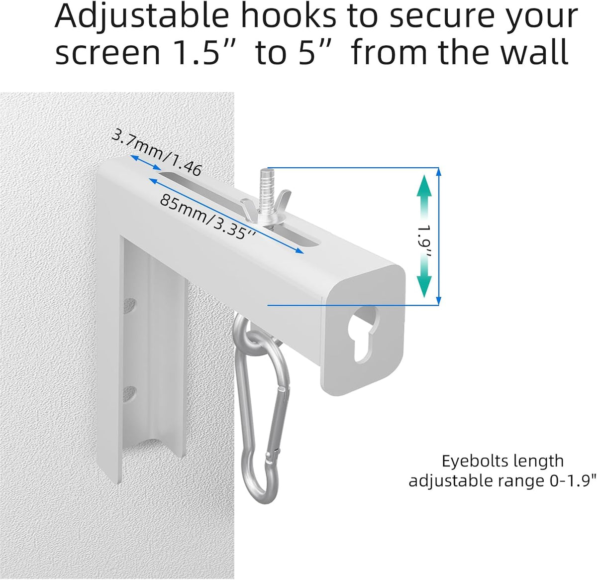 GZQIUYI 6 Inch 66lbs, Universal Projector Screen Pull Down Mount Kit, Projector Screen Ceiling & Wall Mount, Adjustable