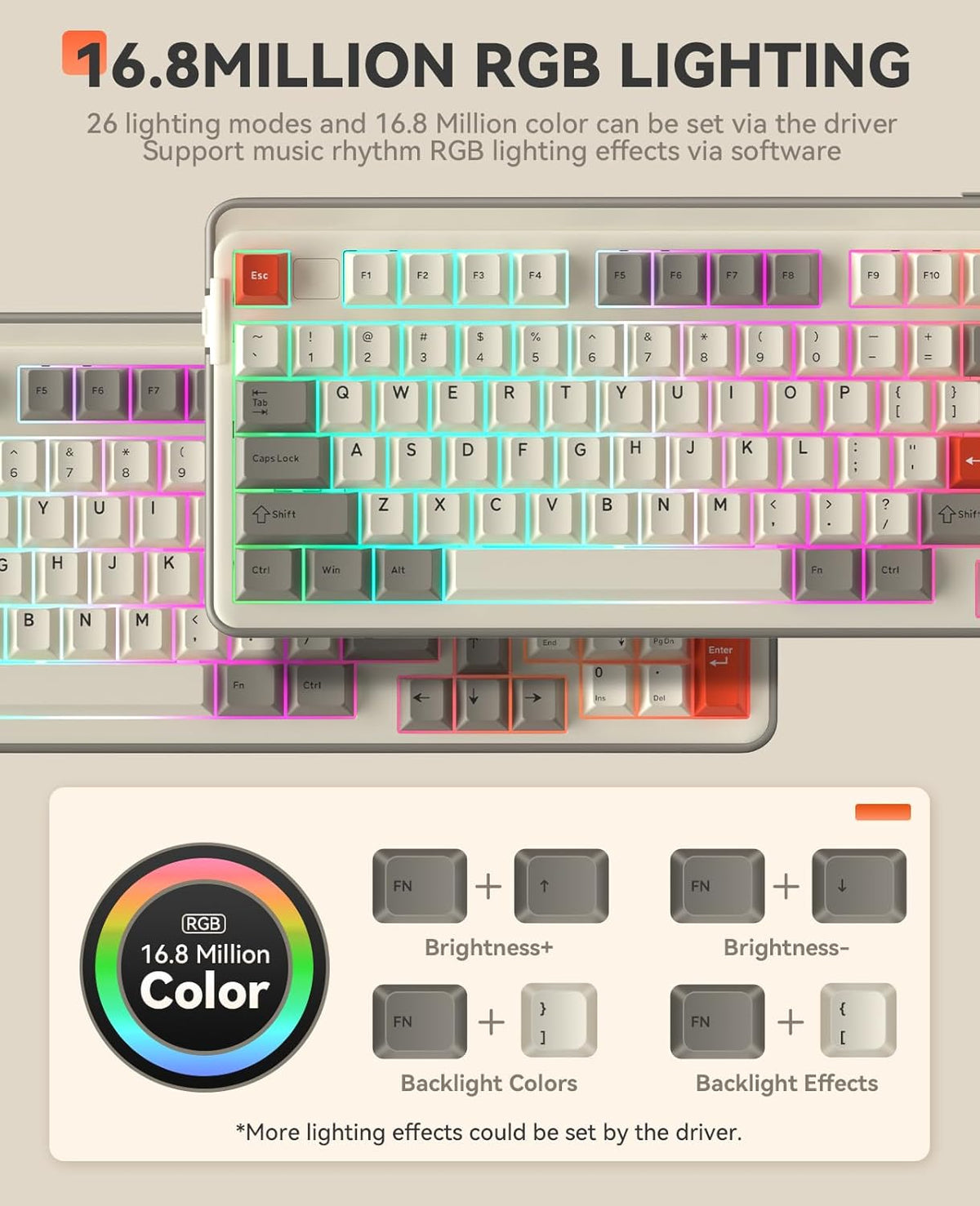 DAREU EK98pro Wireless Mechanical Keyboard,Tri-Mode BT/2.4GHz/USB-C Creamy Gaming Keyboard with Number Pad,Pre-lubed Linear Switches,Gasket Structure,Hot Swappable Custom,RGB Backlit for Win/Mac