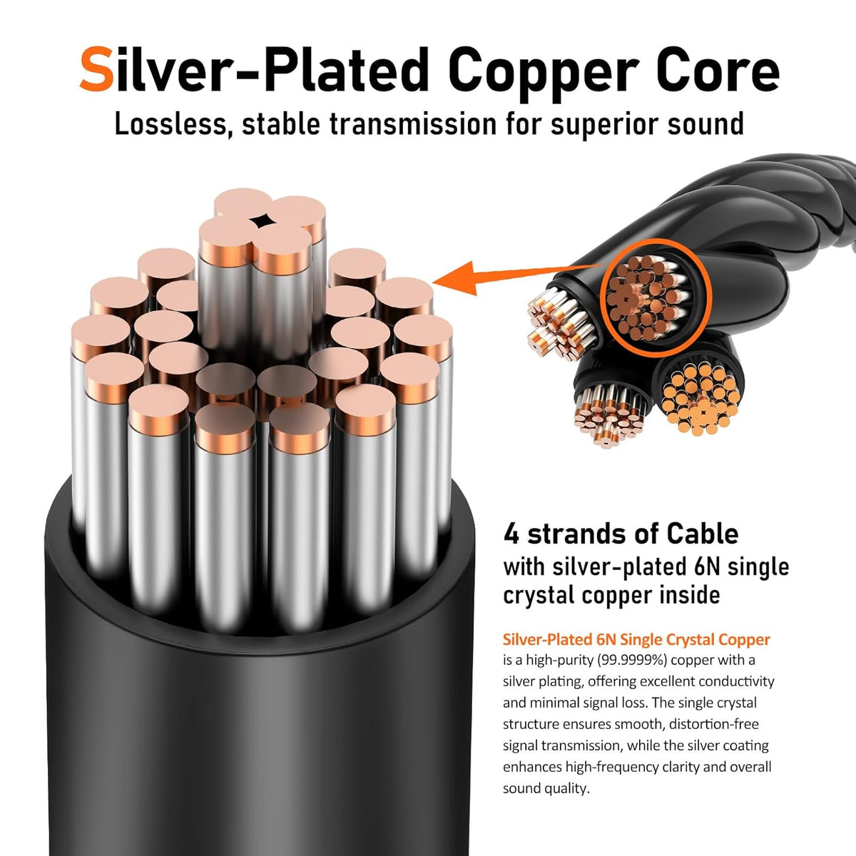Premium HiFi IEM Cable with Mic – Silver-Plated 3.5mm to MMCX Cord - Lossless Sound for Shure SE215/315/425/535/846 & Vibes 201/202 - Tangle-Free in-Ear Monitor Cables - Black (HC001M)