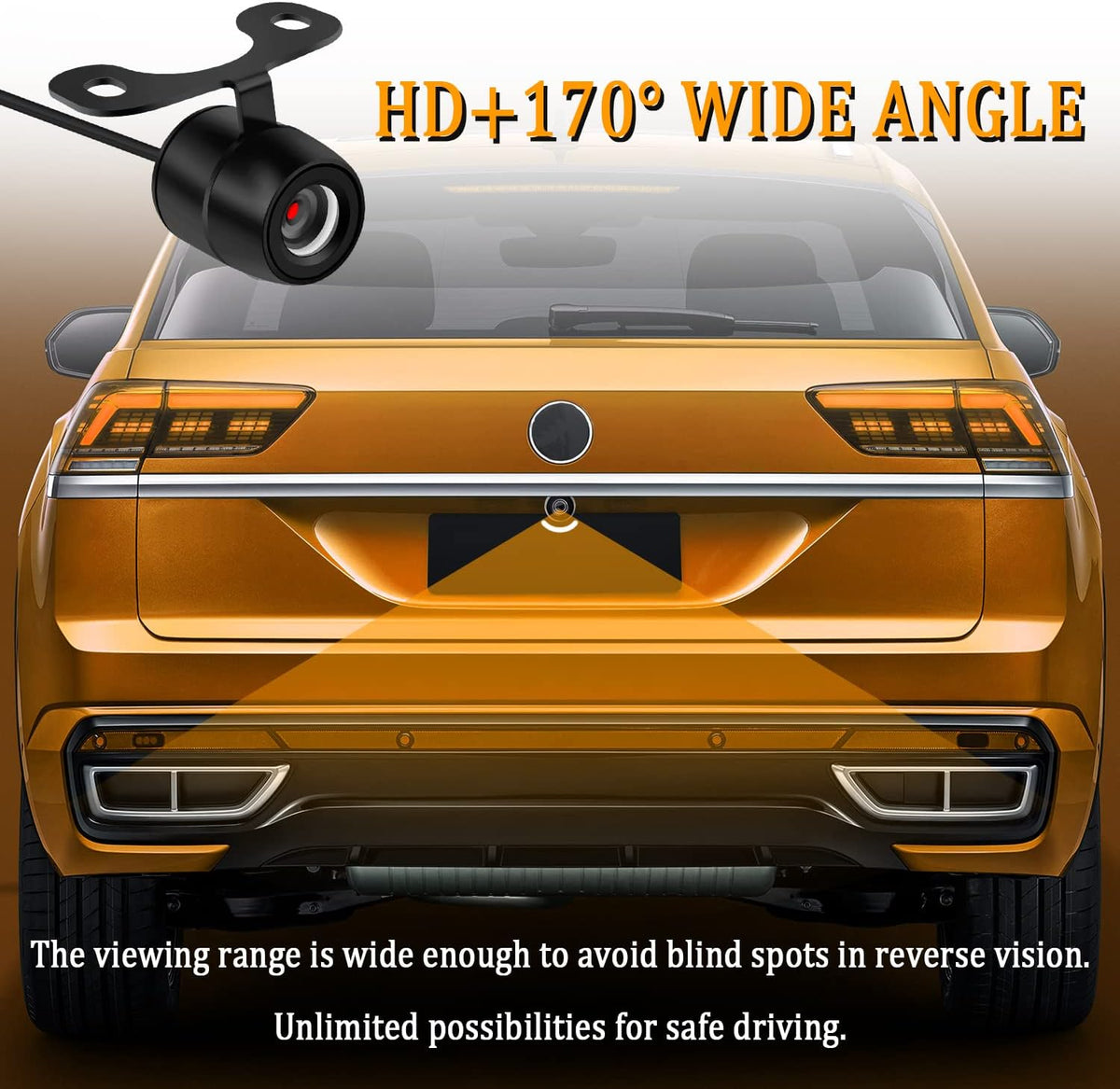 IHOTDER [170Wide Car Reverse Backup Camera - [HD Night Vision] Angle] Front Side Rear View Camera with Dual Purpose