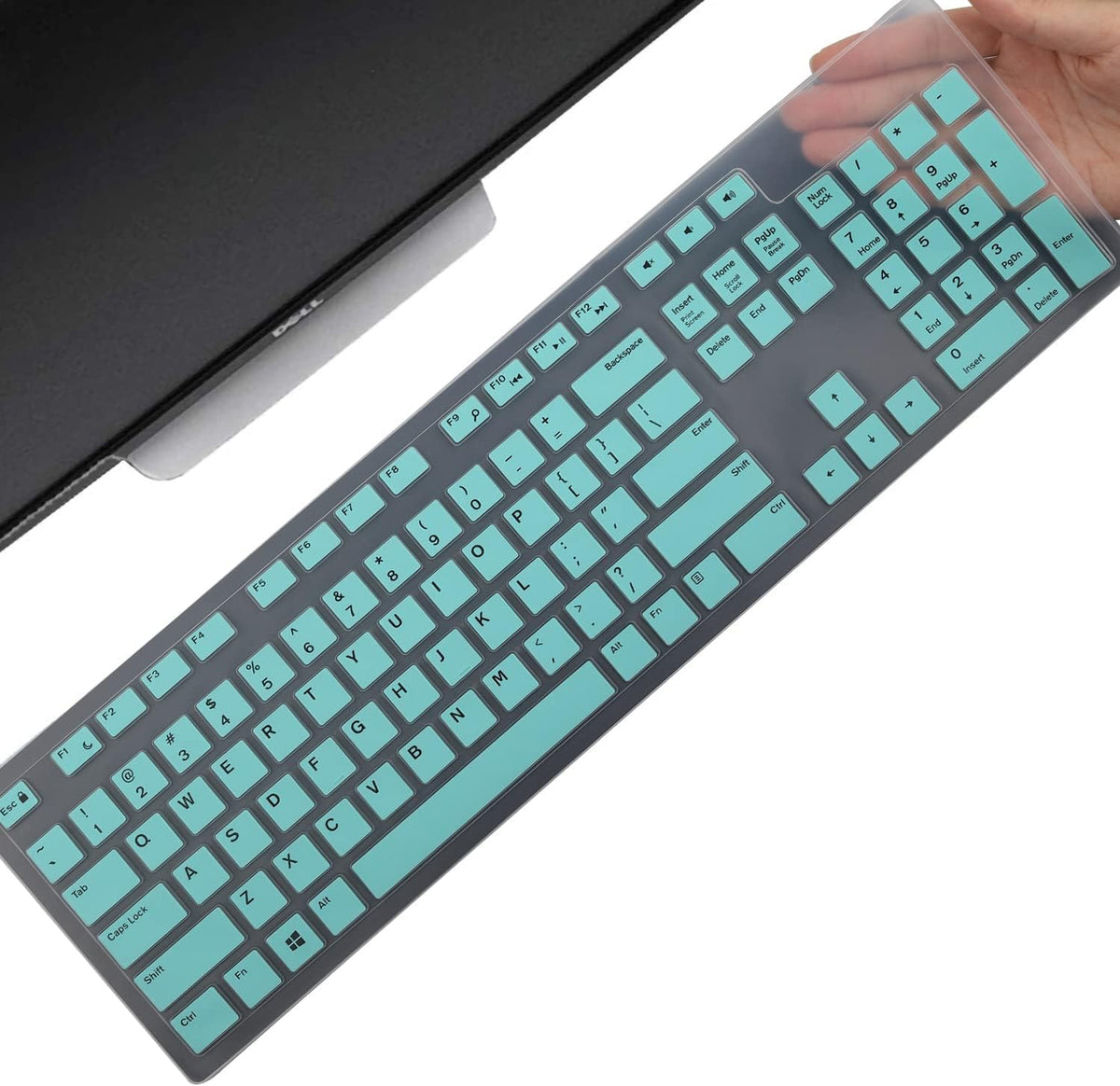Keyboard Cover Skin for Dell KM636 KB216 KB216t KB216d KB216p Wired & Wireless Keyboard, Dell Optiplex 5250 3050 3240 5460 7450 7050, Dell Inspiron Desktop 24" 27" 5400 5490 7700 7790 3475 3670 3477
