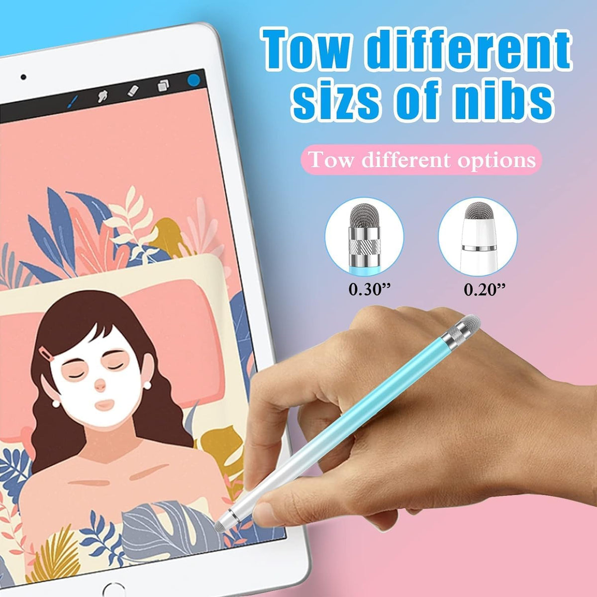 3PCS Stylus Pens for Touch Screens, Stylus Pen for iPhone/iPad/Tablet Android/Microsoft/Surface, Compatible with All Touch Screens(Purple/Pink/Blue)