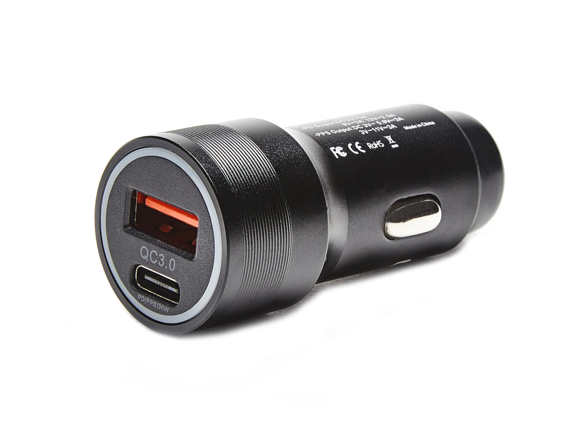 Richee Premium Dual-Port Car Charger FCC Certified 30W with 1 USB C Port & 1 USB A Port Compatible with iPhone 16/15/14/13/12/11/X, iPad, Mac Pro