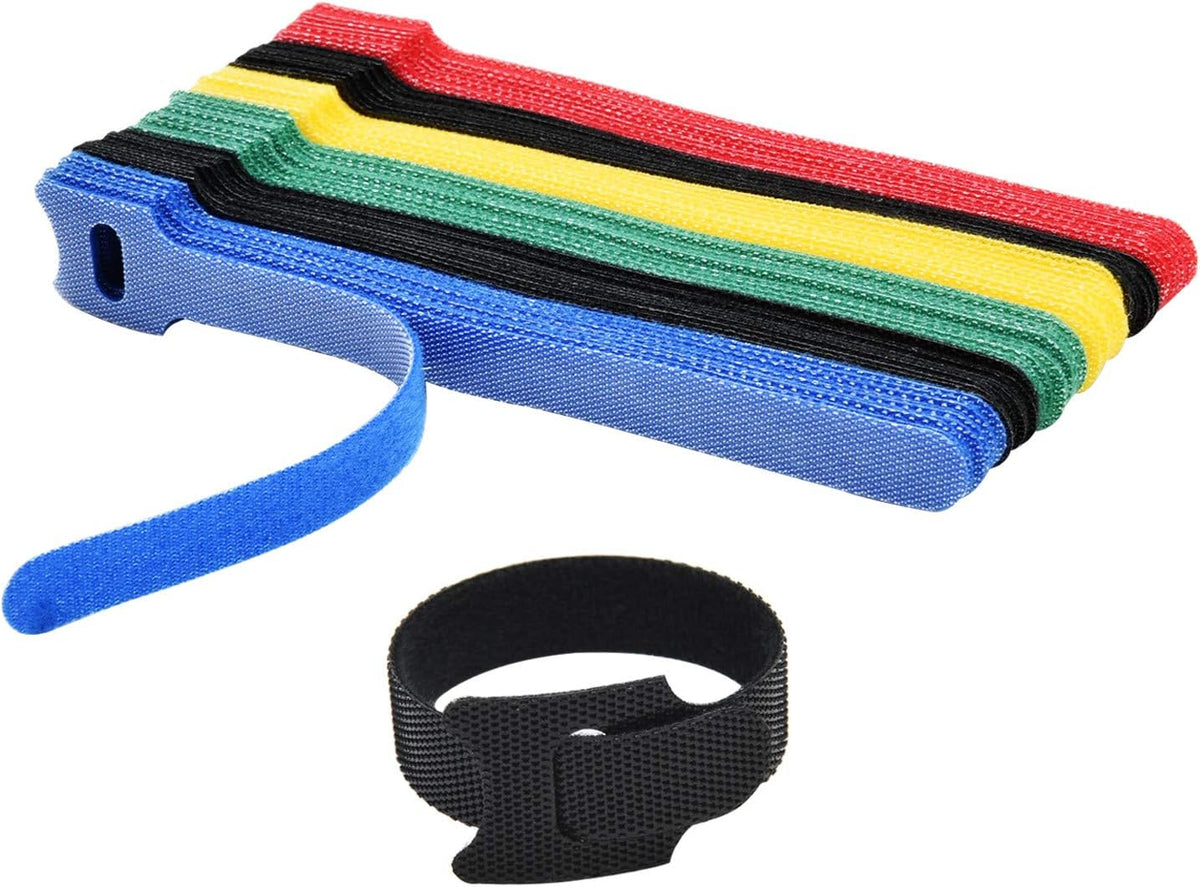 HMROPE 60PCS 6-Inch Fastening Cable Ties Reusable, Premium Adjustable Cord Ties, Microfiber Cloth Cable Management