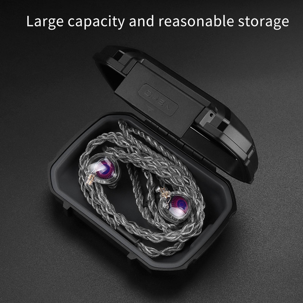 KZ ZS12 Pro X Case for in Ear Monitor IEM, KYUHEEO TRN Wired Earbuds Hard Case,Waterproof Earphone Storage Box Bag for KZ ZS10 Pro/ZAR/Gale/ZAS