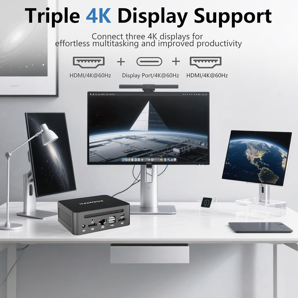 Mini Desktop Computer, Intel Core i5-12450H (Up to 4.40GHz), 16GB DDR4 RAM, 1TB M.2 SSD, Mini PC Supports Triple 4K Display, USB 3.2, Wi-Fi 6, BT 5.2, RJ45 2.5G