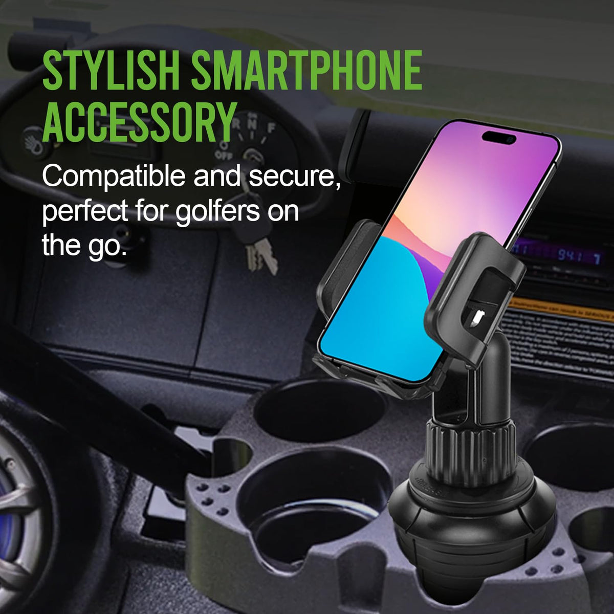 Cellet Car Cup Holder Phone Mount, Phone Holder Mount Cradle Universal Adjustable Compatible for Apple iPhone, Samsung Galaxy, Moto, Google Pixel