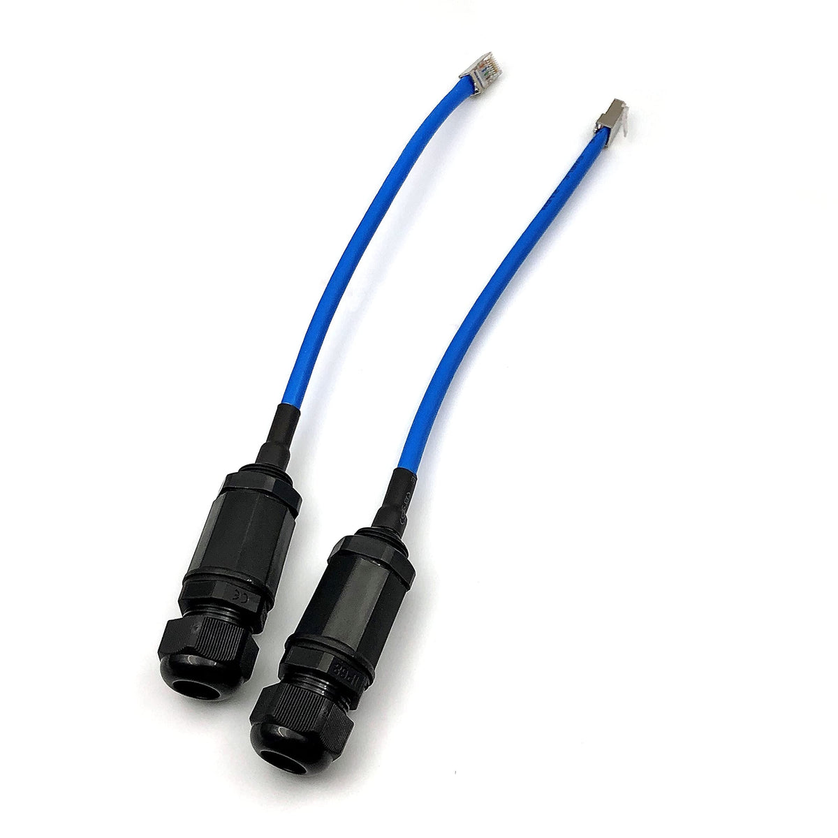 Devmo 2Pcs M20 Rj45 Waterproof Cat5/5E/6 8P8C Connector Ip67 Ethernet Lan Cable Connector Double Head With Shield Cat6 Network C