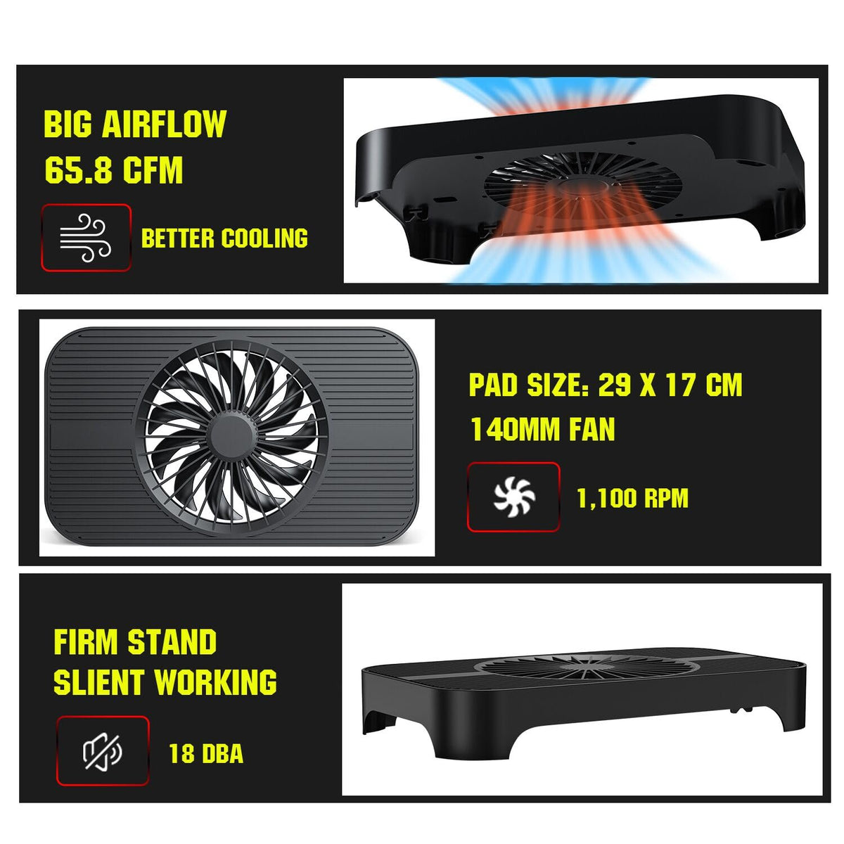 Network Devices Cooling Solution USB Fan, 5V USB Quiet Fan with 65.8CFM Airflow for Router TV Receiver Cooling