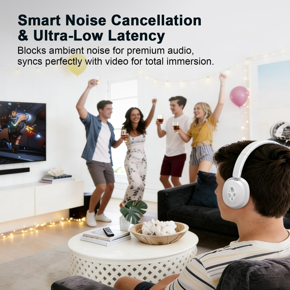 Wireless Headphones for TV, TV Headphones Wireless for Seniors with Transmitter Charging Base, 3 Audio Modes & Low Latency & Blutooth 5.4, Bluetooth