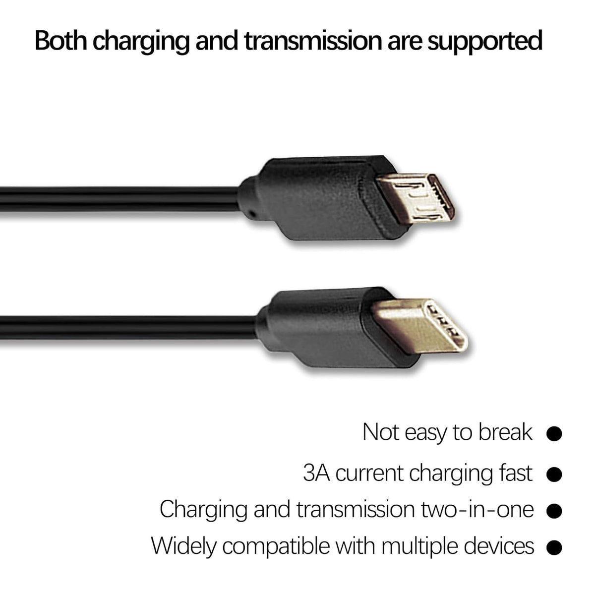 HSEUOPV (5 Replacement USB C to Micro USB Data Transmission Cable, Compatible with Kindle, Camera DJIGPS Game