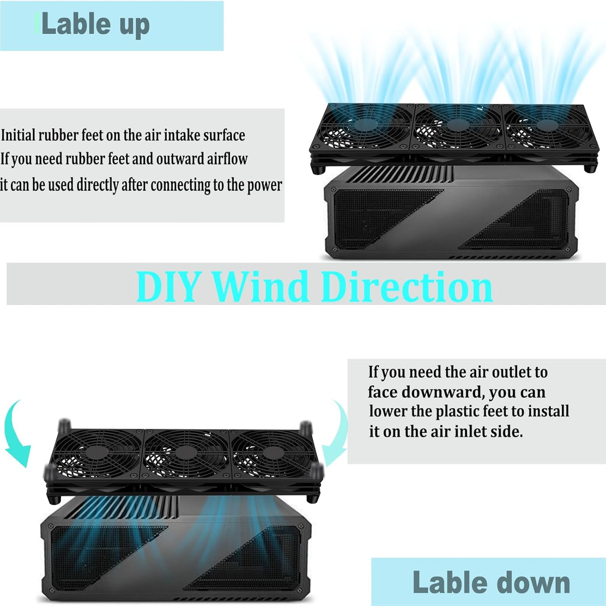 5V 120mm 360mm VTRETU Router Cooling Fan for Computer Cooler Audio Video Network Cabinet Server Cooling Project