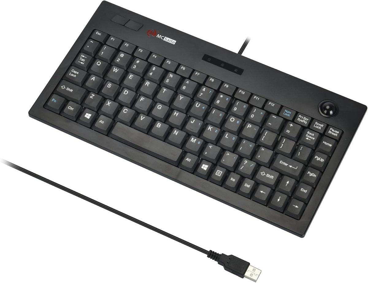 MCSaite Wired Trackball Keypad, Keyboard and Roll Mouse Combo for PC Laptop, US English Layout, Black
