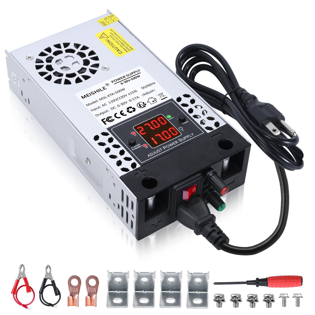 Upgrade Adjustable (0-30V 0-17A) 500W Dc Switching Power Supply Ac-Dc Transformer With Adjustable Buttonsconverter Drive Sensor