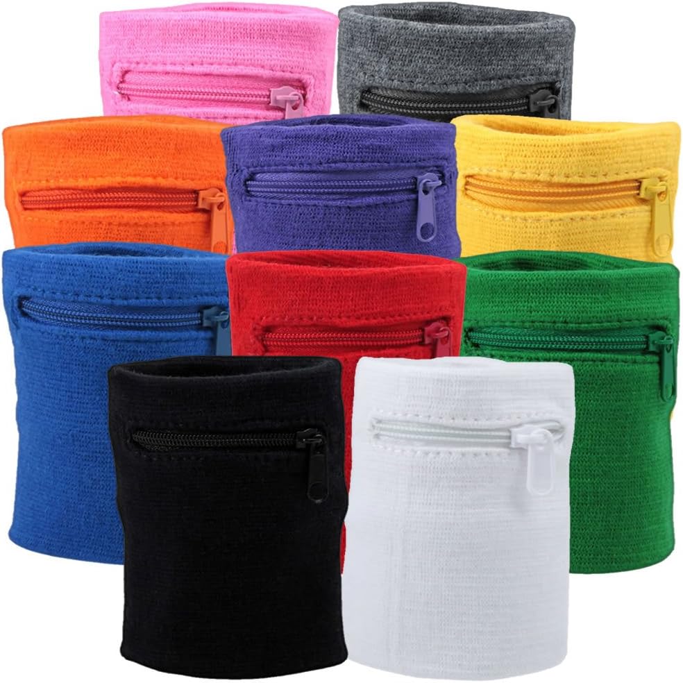 Suddora Zipper Wrist Pouch - Sweatband/Wristband Wallet for Keys, ID, Cards, Cash