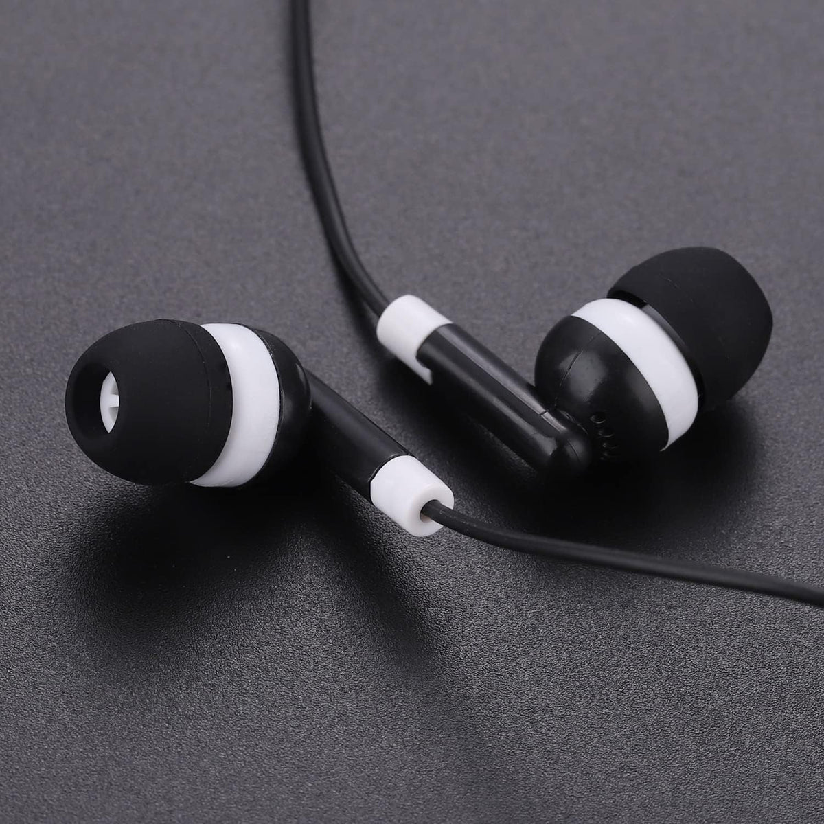 50 Pack MP3 CN-Outlet Wholesale Bulk Earbuds Headphones for iPhone, Android, Player - Black