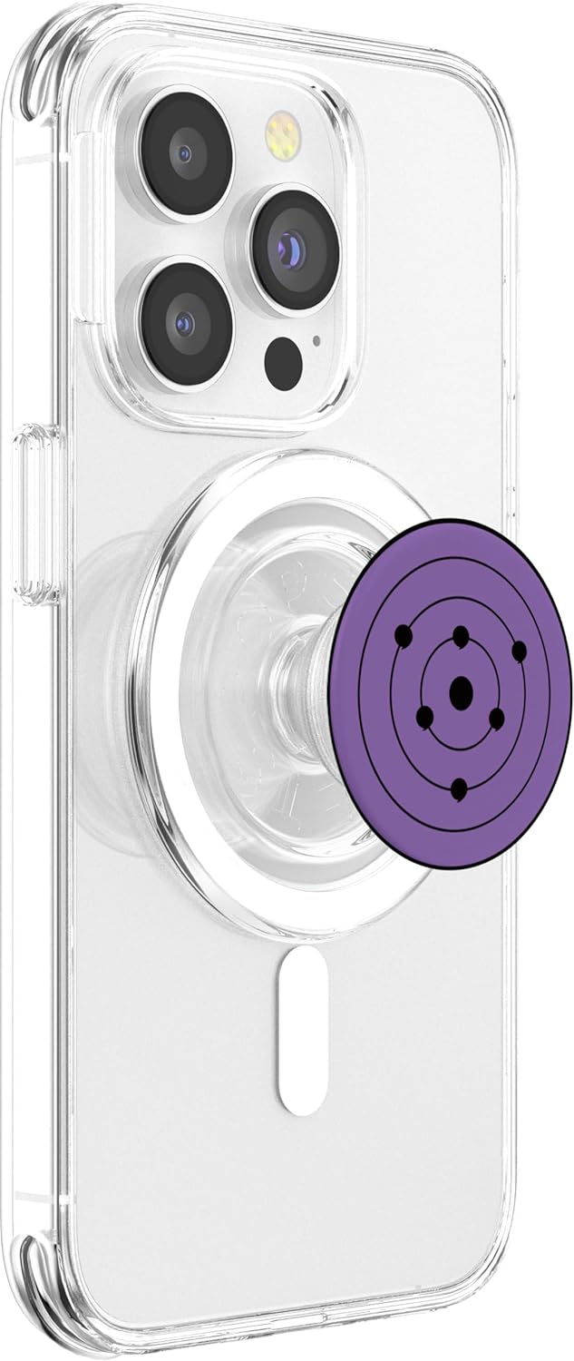 Anime Style Japanese Manga Comic Pattern PopSockets PopGrip for MagSafe, Black Purple Design