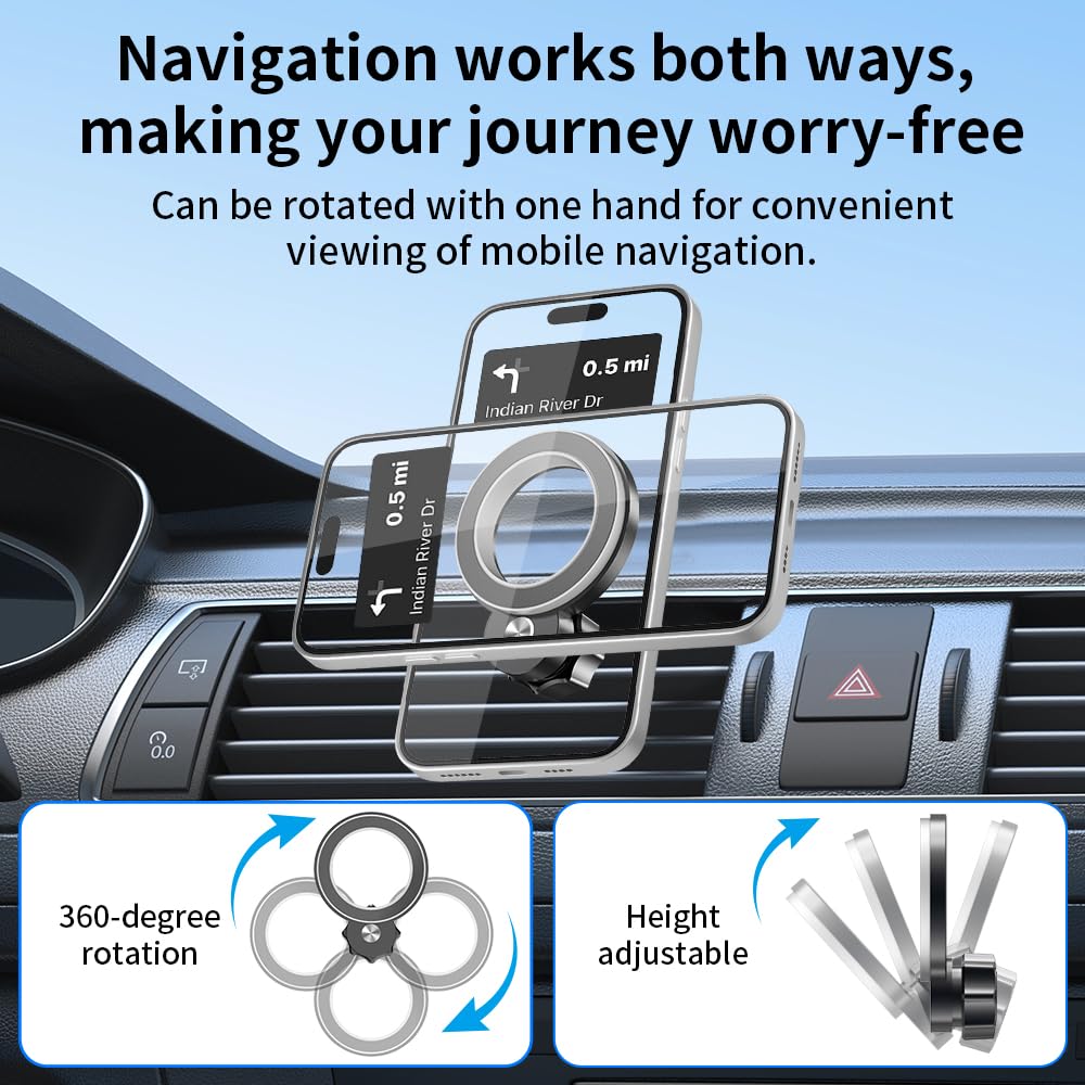 Car Magnetic Phone Mount for Toyota Grand Highlander 2024 2025 2026 and Grand Highlander Hybrid 2024-2026 Auto Interior Accessories Best Cellphone