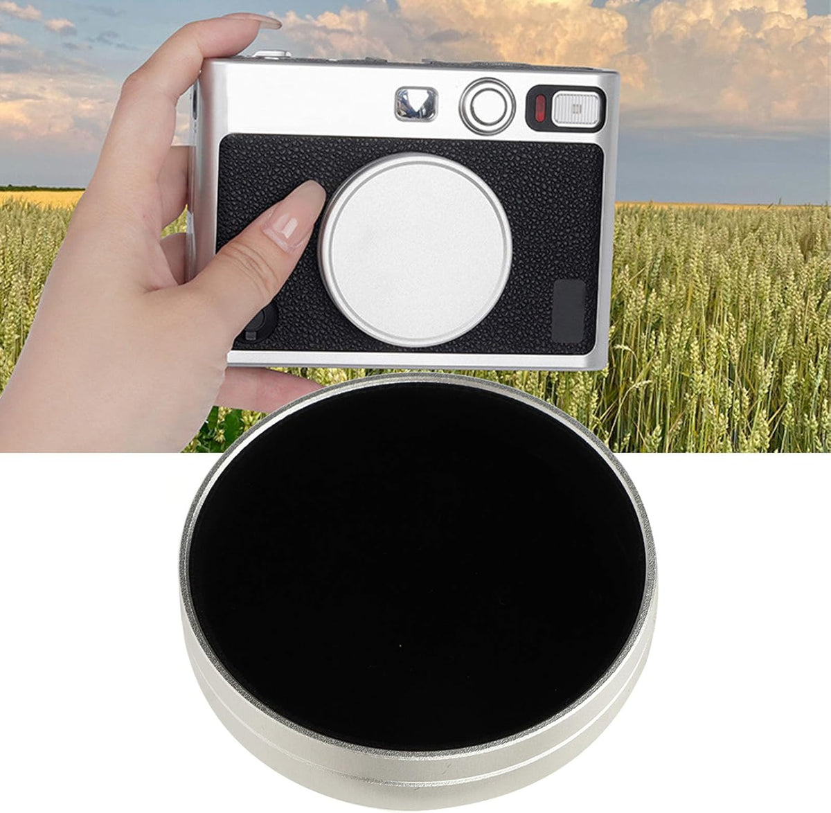 Lens Cover for Instax Mini EVO - Aluminum Alloy Dustproof Waterproof Protective Cover for Camera Lens