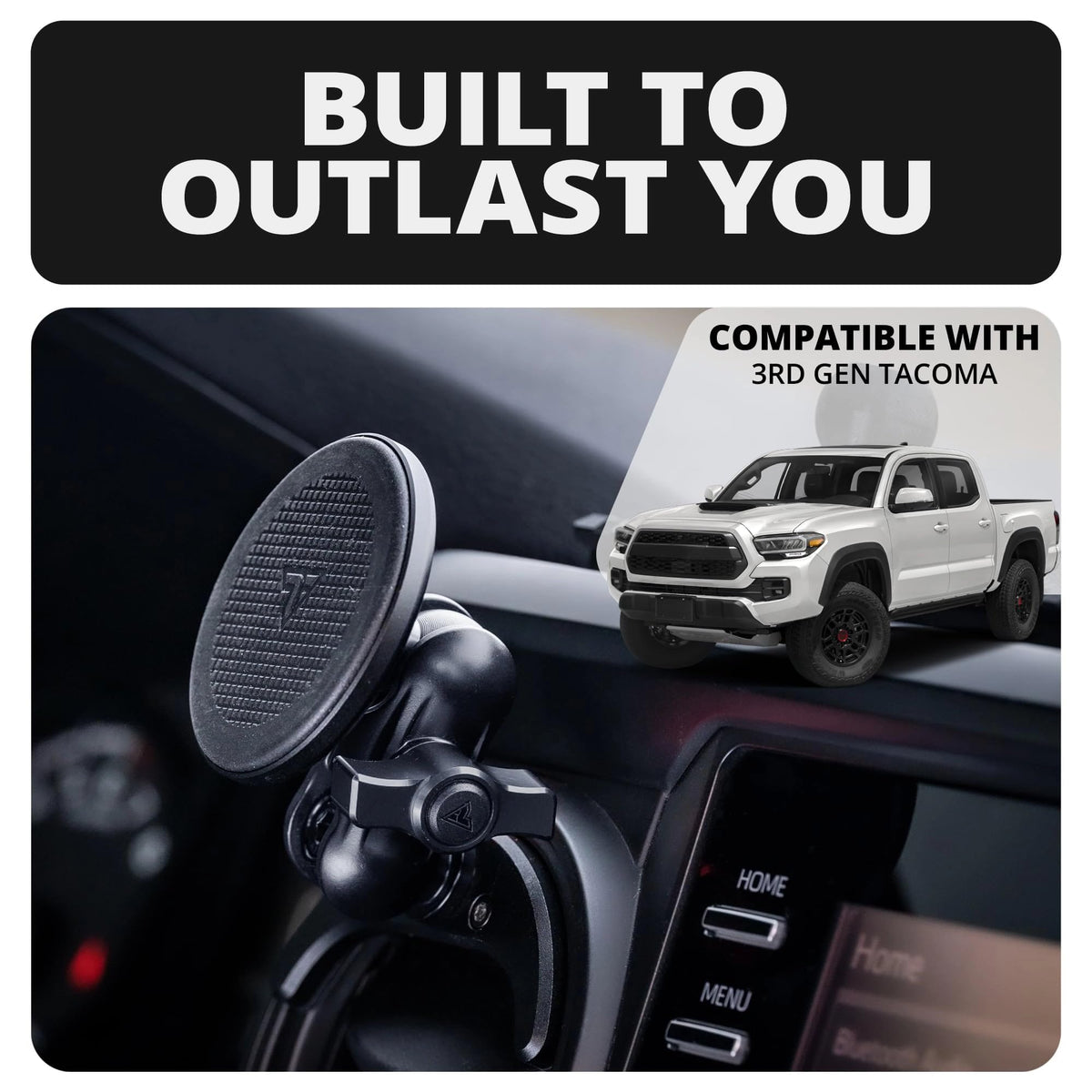 Tackform Link Vent Phone Mount Compatible with 2016-2023 Toyota Tacoma and 2014-2021 Toyota Tundra | Aluminum | Zero Slip | Compatible with MagSafe |