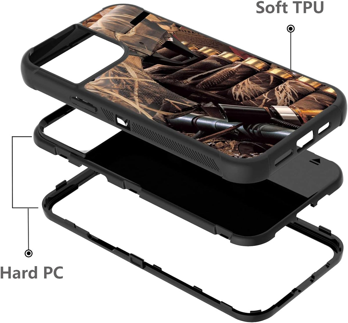 iPhone 11 Case, Duck Hunting Camouflage Heavy Duty 3 in 1 Hybrid Shockproof Protective Cover