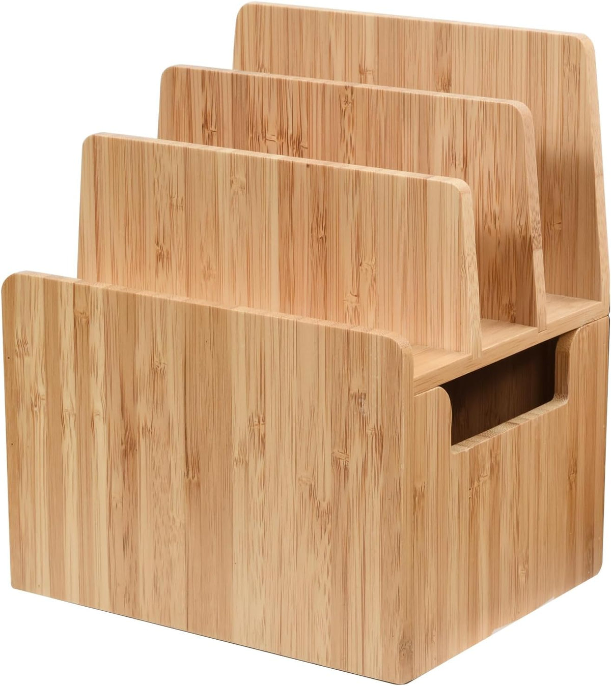 MobileVision Bamboo Charging Station - Extension Compartment for Smartphones, Tablets, & Laptops Charging Dock