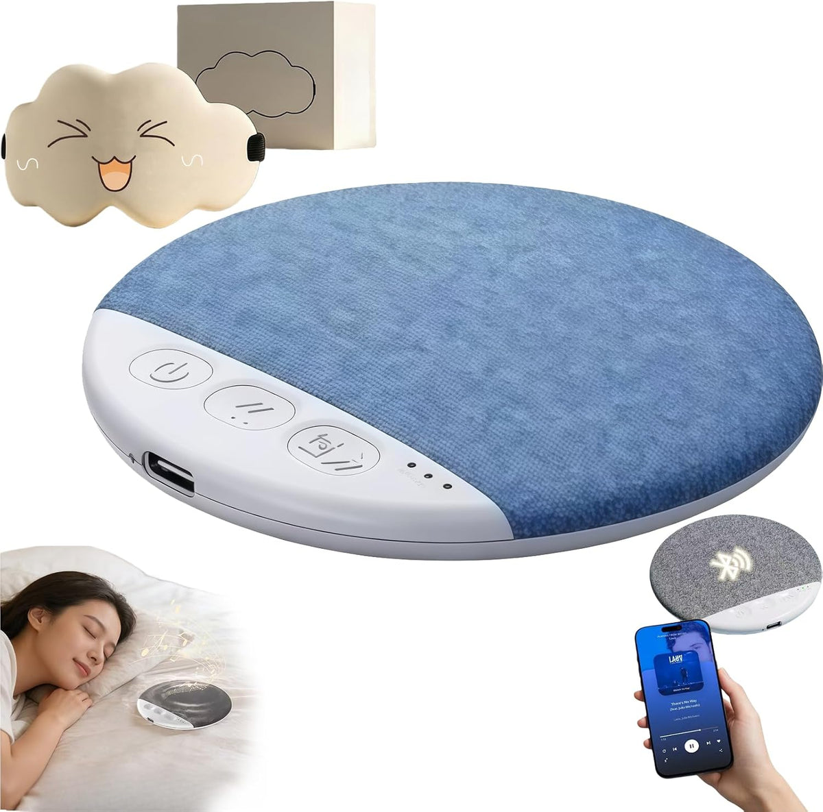 Generic Bluetooth Pillow Speaker forSleeping, Portable Wireless White Noise Sleep Timer Pillow speakerFor Heavy