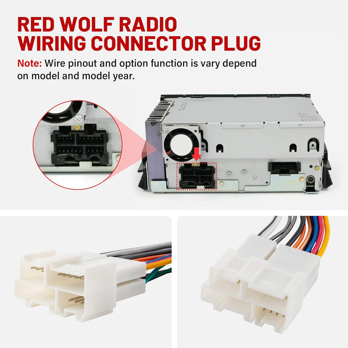 1988-2002 RED WOLF Car Radio Wiring Harness w/Antenna Adapter Compatible with GM Chevrolet GMC Buick Cadillac Install