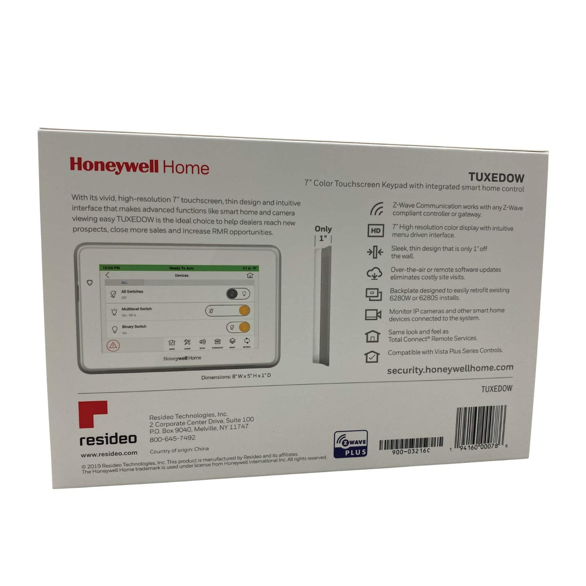 TUXEDO - 7" Touchscreen Security and Smart Controller (Honeywell