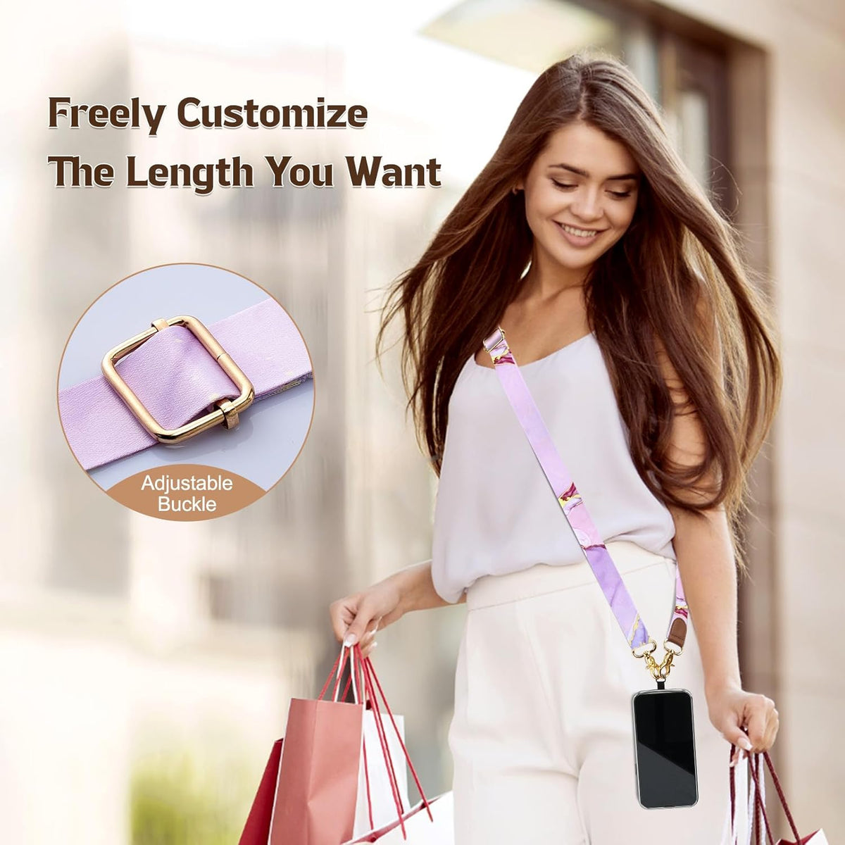 TiMOVO Phone Lanyard Crossbody Wrist Strap, Adjustable Anti-Theft Strap for Smartphone Case