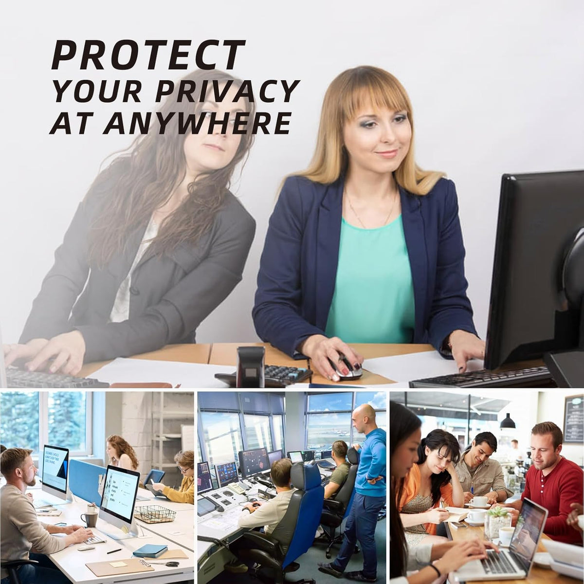 21.5 inch Computer Privacy Screen Filter - Suitable for 16:9 Aspect Ratio Widescreen Monitor - Blue Light Filter - Anti-Glare & Anti-Scratch Protector Film (21.5" Widescreen (16:9))