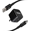 Philips USB Wall Charging Kit, 12W USB A to C Charger Block with 6ft Braided Cord Foldable Plug DLP6212C/37