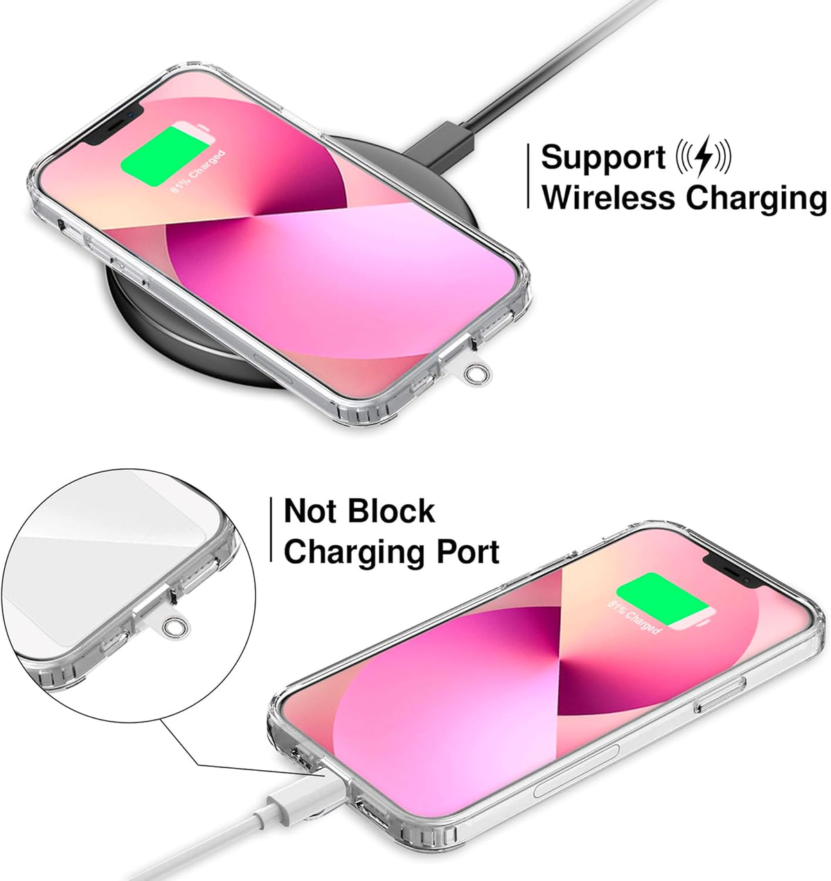 Cell Phone Lanyard [Violet] - Comfortable Universal Smartphone Lanyard - Easy to Use Neck Phone Holder [Clear Patch] - Adjustable Length Phone Strap Crossbody - Fits All Mobile Phones