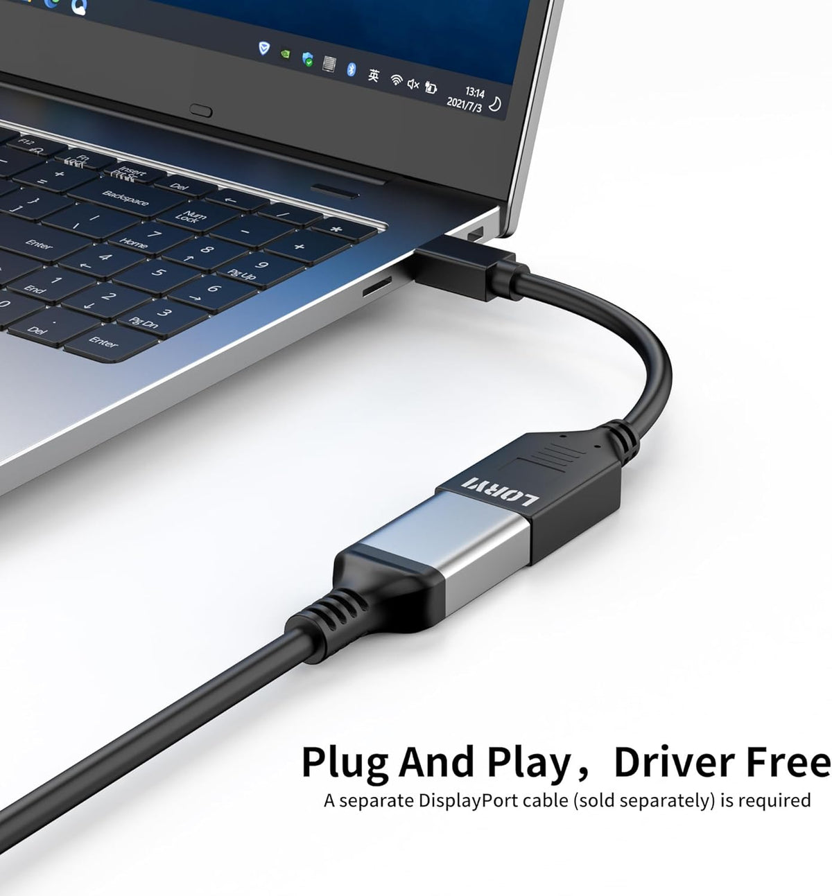 Mini Displayport to Displayport Adapter, 4K@60Hz, Compatible for Thunderbolt 2, MacBook Pro, Air, Mini, Surface Pro