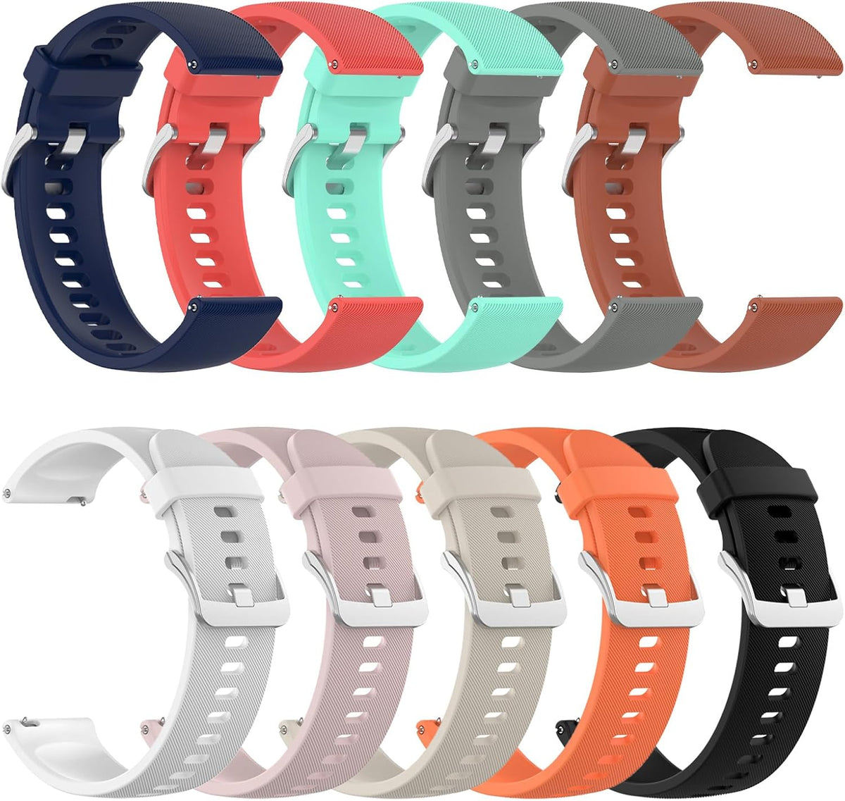 Bands for Xiaomi Mi Smartwatch, 10 Pack Soft Silicone Strap Replacement Wristbands for Men Women