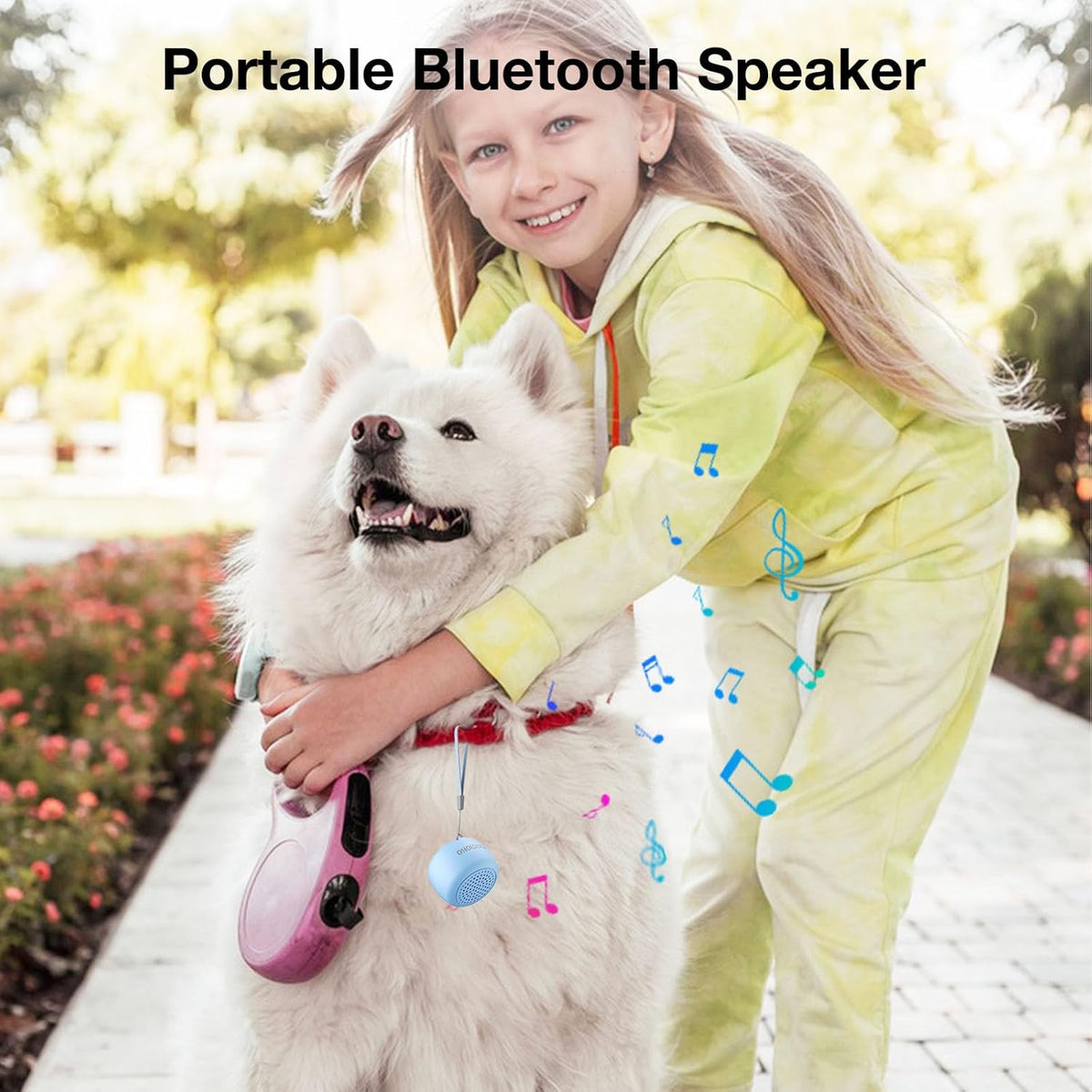 Mini Bluetooth Speaker, Wireless Small Speaker with Remote Shutter, TWS Pairing, Built-in Mic, Portable for