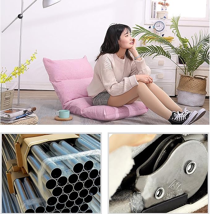NaKeah Floor Chair 6 Gears Adjustable Breathable Floor Chair Easy for Storage Gaming Floor Chair for Adult Dorm Cushion Lazy Sofa Lazy Chair Comfy for Reading MeditatingD