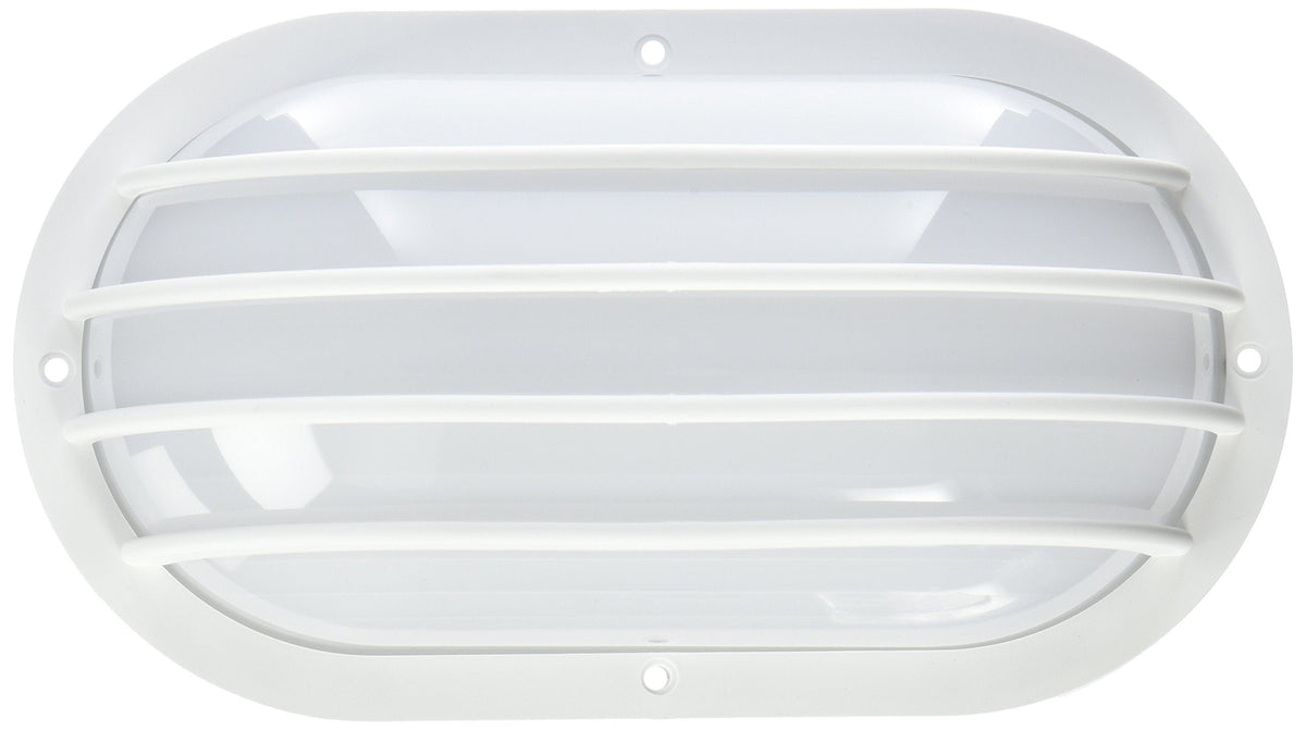 Nuvo Lighting 77/858 Bulkhead 1-Light Oval Cage 60W A19, White