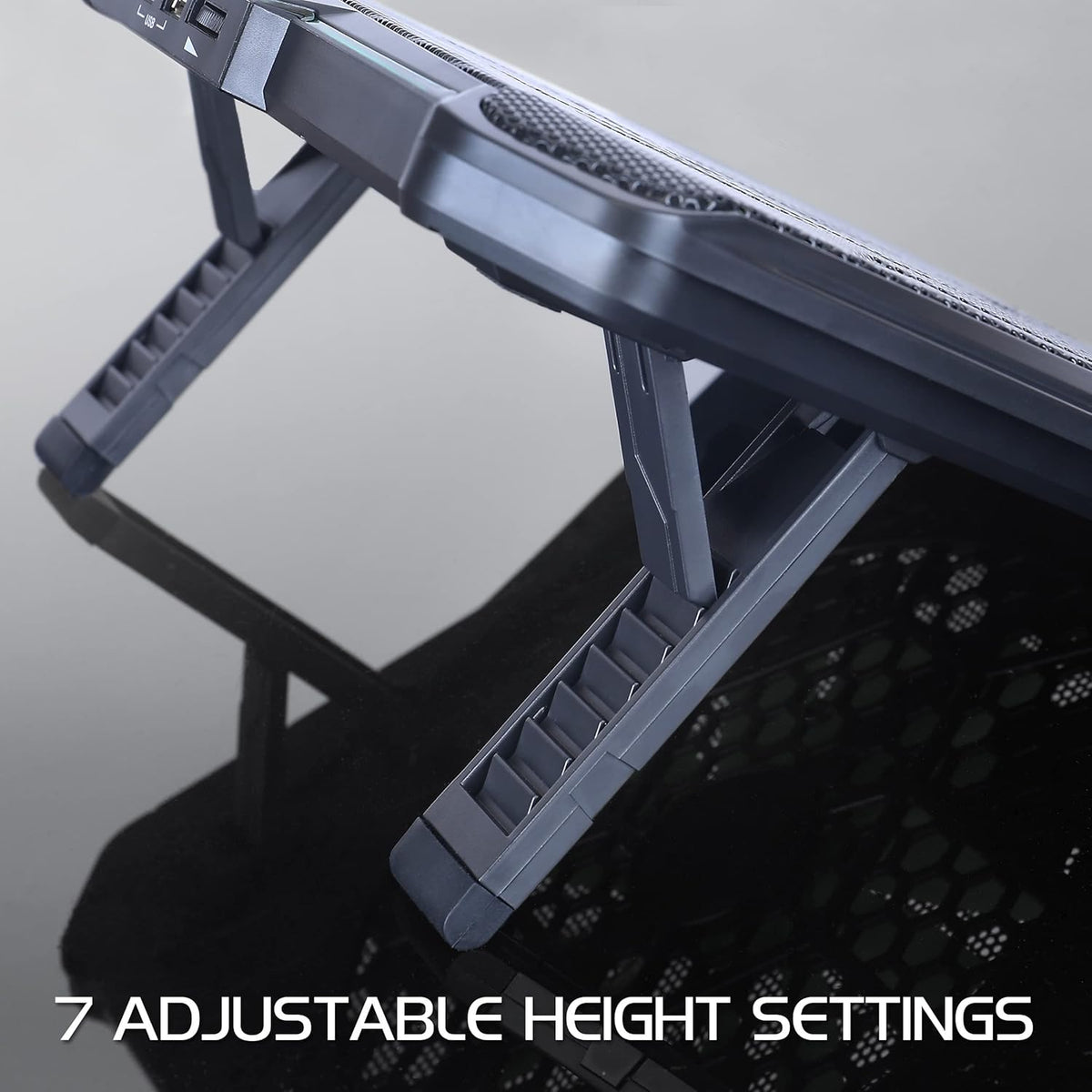 ENHANCE 5 7 Settings 17 inches 1 800 Cryogen Gaming Laptop Cooling Pad Stand - Laptop Cooler with Adjustable Height