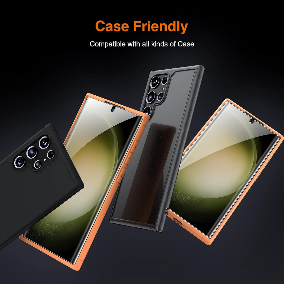 Samsung Galaxy S23 Ultra Screen Protector 2 Pack [Soft TPU Film] + 2 Pack Camera Lens Protector [Touch Sensitive] 3D