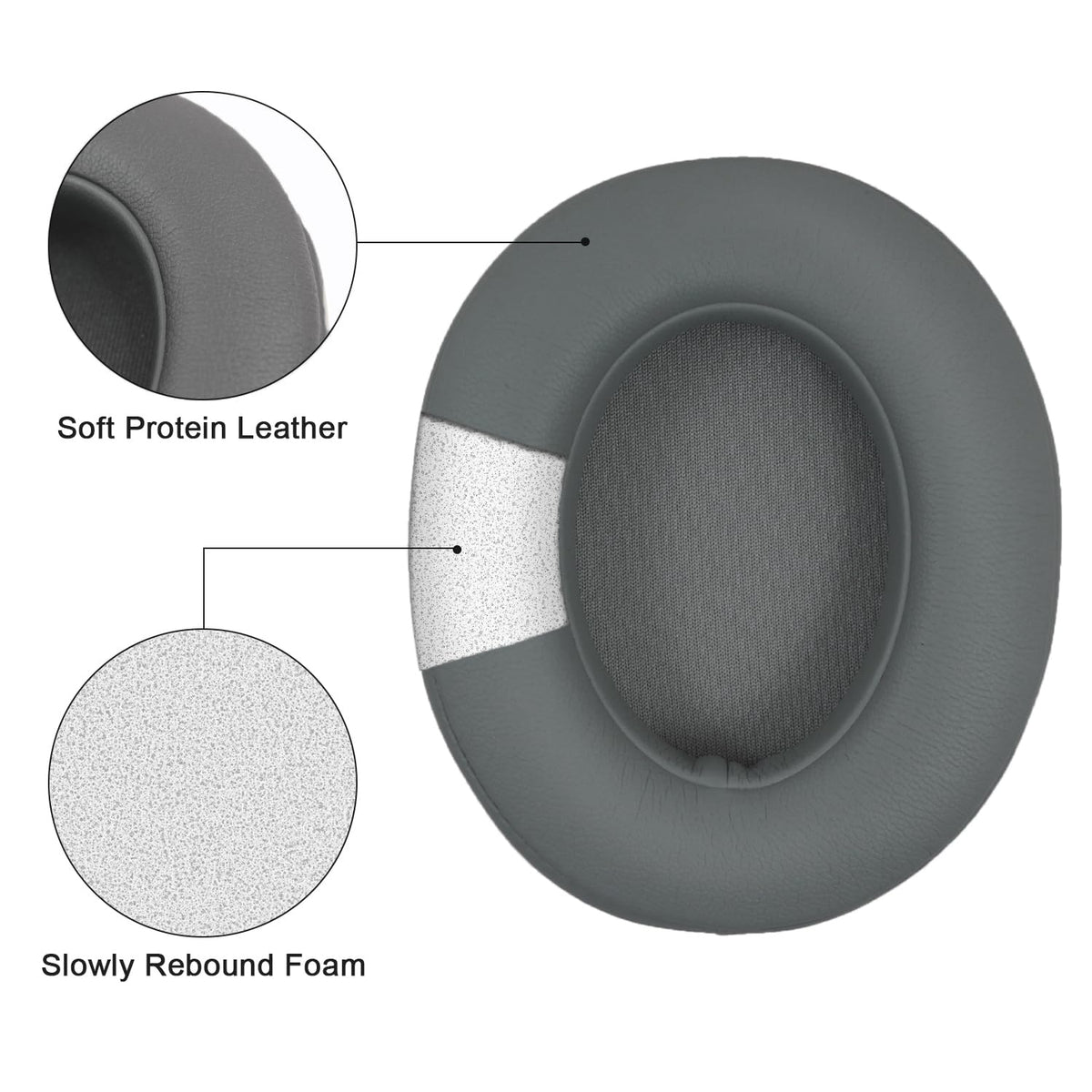Replacement Ear Pads Cushions Compatible with Beats Studio 3.0/2.0, Headphone Ear Covers with High Density Memory Foam, Soft Leather, Adaptive Beats