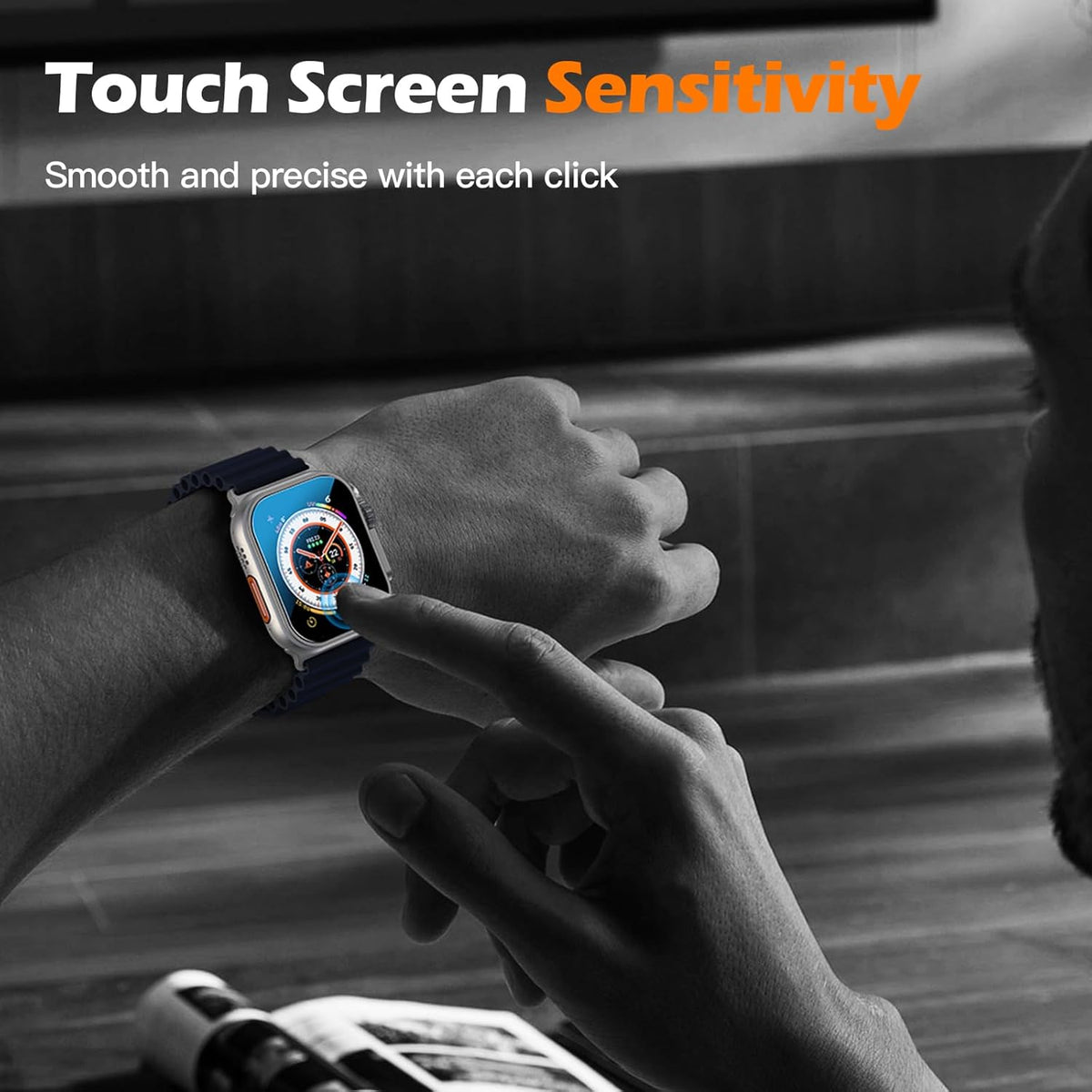 Misxi [2 Pack] Tempered Glass Screen Protector for Apple Watch Ultra 2/49mm, Auto Alignment Tool Kit for Easy