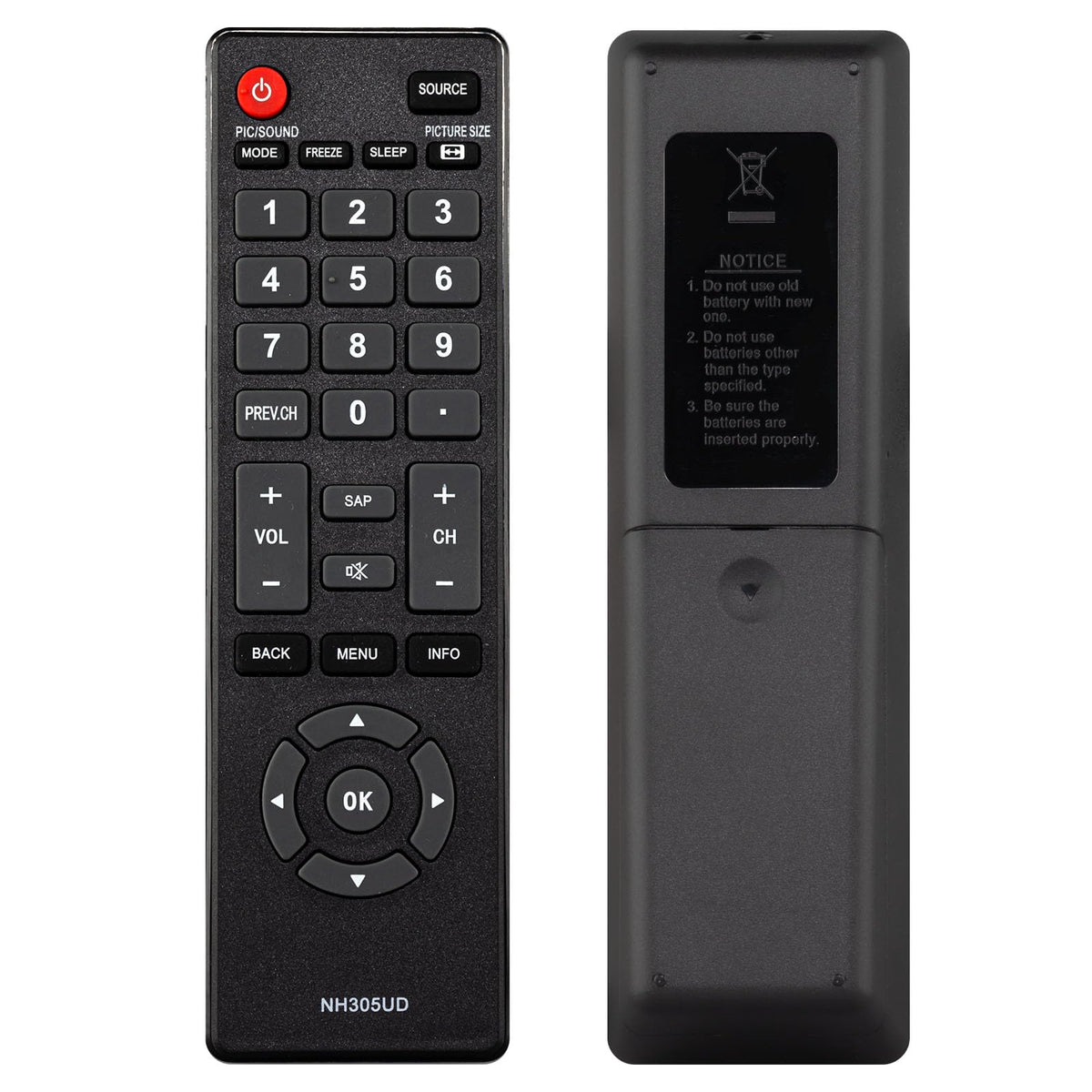 NH305UD Remote Control Replacement for Emerson TV Remote, Universal Remote Control for Emerson TV LCD HDTV Models LF402EM6 LF461EM4 LF501EM4 LF501EM5F