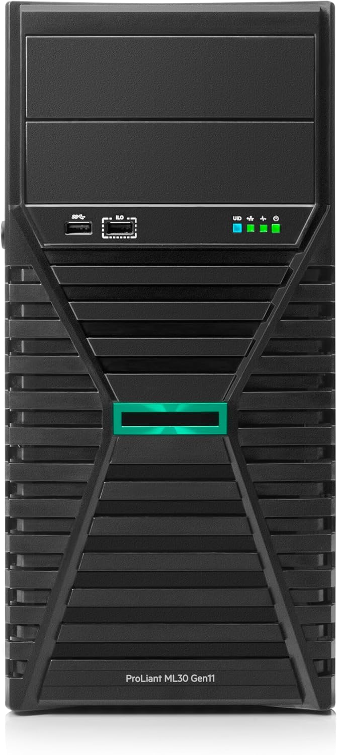 Hewlett Packard Enterprise ProLiant ML30 Gen11 Tower Server with Intel Xeon 6325P, 32GB DDR5, 2x960GB SSD, MR216i-p RAID, 8SFF Bays, Dual 500W PSU (P86726-005)